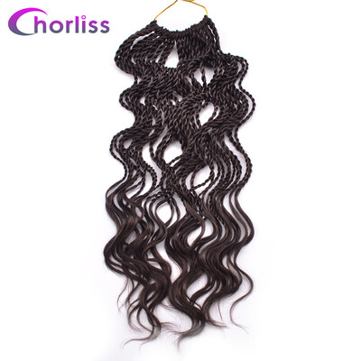 

Chorliss14 inch Curly Senegalese Twist Crochet Braids 35 Roots Synthetic Braiding Hair Extension Low Temperature Fiber