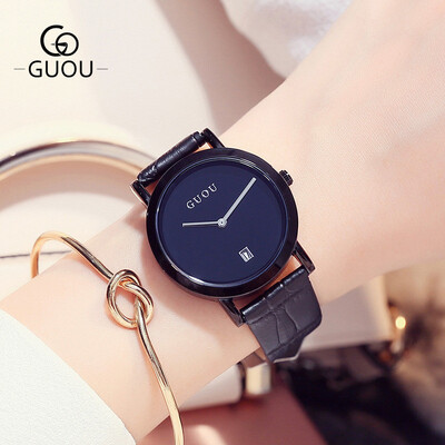 

GUOU Business Dress Quartz Watch Women Simple Calendar Watches Ladies Wrist Watch