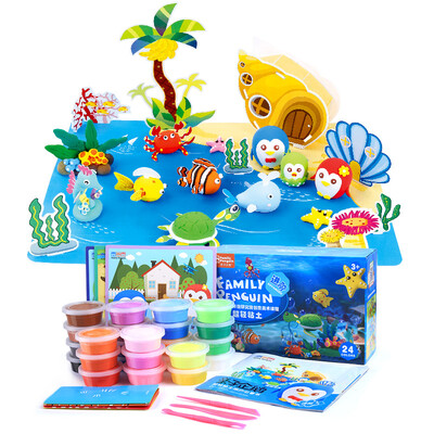 

Parent-child penguin 24 color ultra-light clay color clay plasticine toys childrens day gift 24 color advanced set