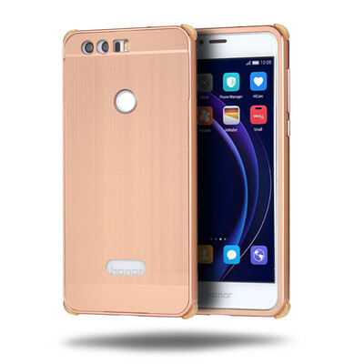 

Роскошный чехол для Huawei Honor 8 Алюминиевый бампер + акриловая панель Назад Глянцевая обложка для Huawei Honor 8