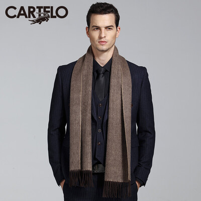 

CARDELO CARTELO cashmere wool men's scarves warm autumn and winter thickened business gentleman solid color collar CC57C11061 Prynne Ziwen