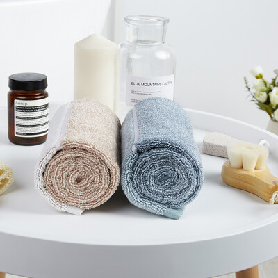 

Jia Bai cotton towel AB yarn thick cotton padded soft absorbent towel hand towel two installed gray green camel 34 74cm 110g 2