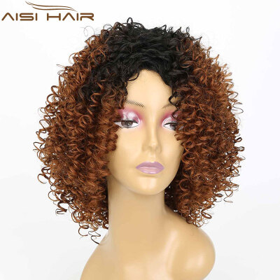 

AISI HAIR Hair Synthetic Long Kinky Curly Afro Wig Fluffy Wigs for Black Women High Temperature Fiber