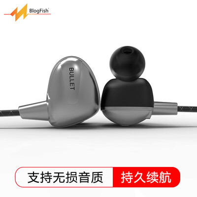 

BlogFish G-BULLET Wireless Sports Bluetooth Headset Support APT-X Lossless Music HIFI In-Ear Waterproof Running Wire Control with Apple Phone Android Apple Universal Silver