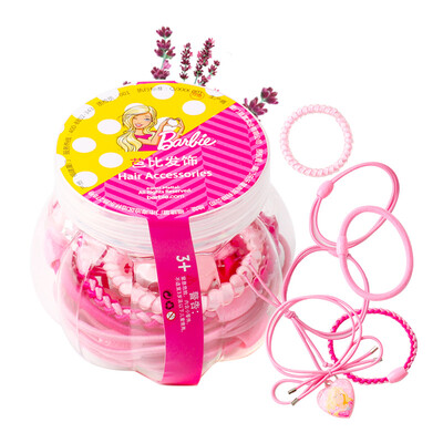 

Barbie hair tools Hair band Elastic band combination Children series 2 pair of rope 1 star 1 magic band 1 pair clip Acrylic hair tool color random