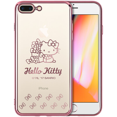 

7/8 Plus Hello Kitty Apple, телефон оболочка iPhone7 / 8 Plus мультфильм сопротивление прозрачного падения защитный рукав оболочка покрытие 5,5 дюймов контроля бабочки