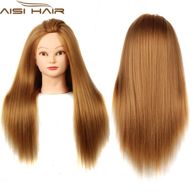

20"Mannequin Head Hair Yaki Synthetic Maniqui Hairdressing Doll Heads Cosmetology Mannequin Heads Women Hairdresser Manikin Sale