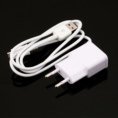 

EU Plug Wall Charger + USB Data Cable for SamSung Galaxy Note2 II N7100 S4 S3