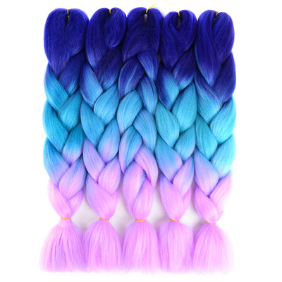 

синтетические плетение волосы 5bundles 24 "тон ombre высокой температуры kanekalon синтетических волокон (лиловые озера для" синий