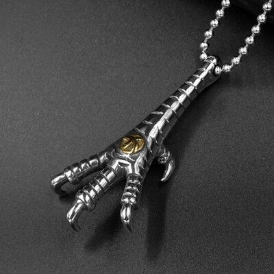 

Mens Punk style Clavicle Chain eagle claw Pendant Neckalce Titanium steel Personality Ornaments Jewelry