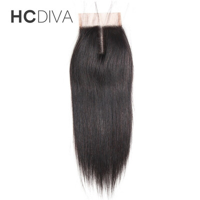 

HCDIVA Бразильское прямое кружевное закрытие Свободное / Среднее / Три Размер партии 100% Девять рук Завязанное закрытие Нет вшей Без пролития Нет Tangle