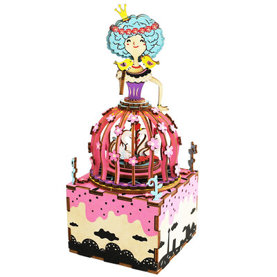 

If the state Christmas gifts children's three-dimensional wooden puzzle hand assembled music box - Princess Swan 405