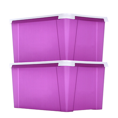 

JEKO&JEKO plastic storage storage box large sealed box car box moisture-proof clothes storage box toy storage box THB 60L purple 2 only SWB-5359