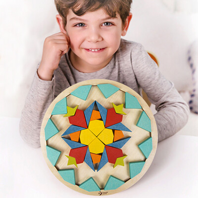 

Germany to the race Classic world children enlightenment puzzle toys 000 flower puzzle tangram building block spelling inserted children's early childhood educational toys 3727