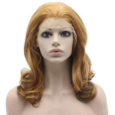 

Shoulder Length Wavy Blonde Synthetic Lace Front Natural Wig
