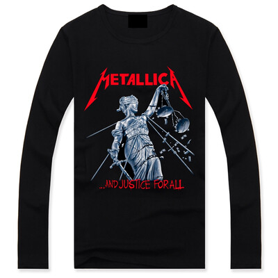 

Men's Black 3D Graphics Printed Rock Skull Pattern Long Sleeve T-Shirt Top Tee Shirt M-XXXL(Metallica)