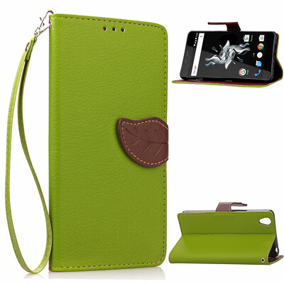 

MOONCASE [Leaves Magnetic] Flip Leather Wallet Card Pouch Bracket Stand Back Case Cover for OnePlus X