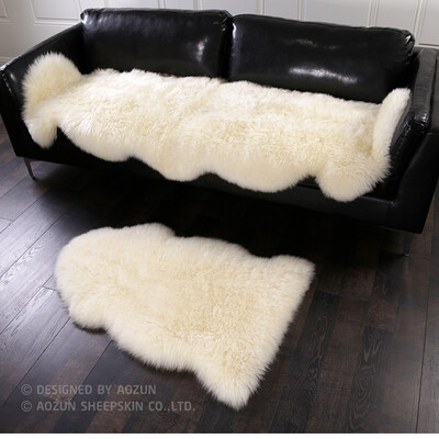 

AOZUN 1P 2P Real NZ sheepskin rug 4colors shaggy sheep skin fur carpet for home decor white fur sofa cover blanket