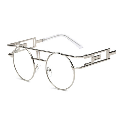 

Peekaboo Fashion retro gothic steampunk eyeglasses women round gold metal frame branded eyewear frames men designer UV400