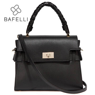 

BAFELLI autumn&winter new arrival split leather shoulder bag hand-woven handle bolsa feminina lady box handbags women bag