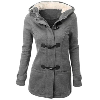 

2017 New Fashion Women Autumn and Winter Claw Clasp Wool Blended Hooded Coat Sweater hoodies -4XL