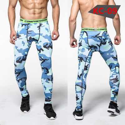 

2017 Men Compression Pants Tights Casual Bodybuilding Mans Trousers Brand Camouflage Army Green Skinny Leggings