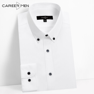 

CareerMen Men's Fashion Slim Fit Non Iron Twill Button Down Simple Elegance Long Sleeve Dress Shirt