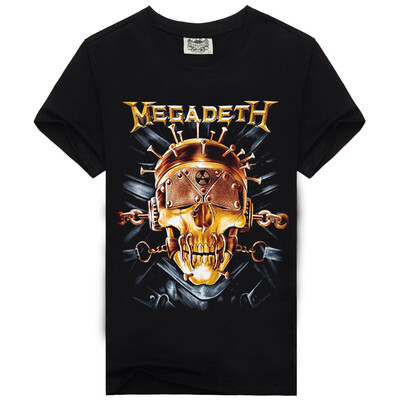 

Mens Black 3D Graphics Printed Rock Skull Pattern Short Sleeve T-Shirt Top Tee Shirt M-XXXLMega Deth