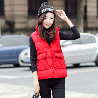

Autumn and winter new Korean version of the feather cotton horse clip short jacket was thin collar collar Slim cotton vest female