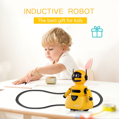 

Inductive Mini Robot for Kids Smart Toy Pen Draw Lines Optional Sensor Rail Car Truck Gift for Kids