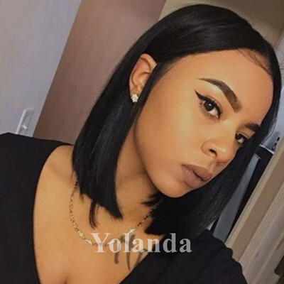 

Human Hair Bob Wigs 130 Brazilian Remy Hair Lace Front Human Hair Wigs African American Short Wigs For Black Women