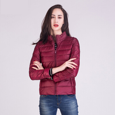 

City plus CITYPLUS 2017 winter new style women women stand collar Slim short jacket wild light down jacket CWYR179653 light skin powder M