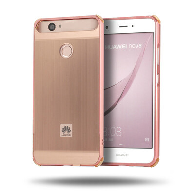 

Luxury Case for Huawei nova Aluminum BumperAcrylic Panel Back Glossy Business Cover for Huawei nova