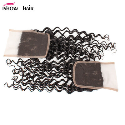 

Бразильская глубокая волна Virgin Hair 100% Кружевное закрытие 4 * 4 Человеческих волос Дешевое Свободное / Среднее / Три части 1шт Кружева Закрытие Естественный цвет