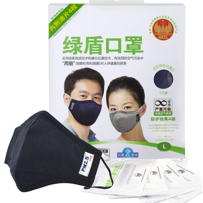

Green Shield antibacterial masks dust-proof anti-haze comfort cool black L