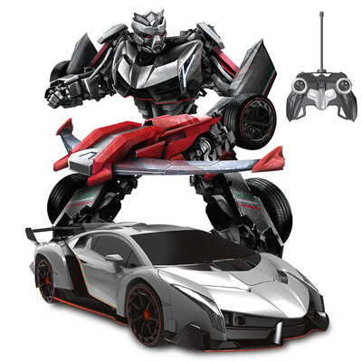 

MZ Remote Control Car Poison Ares Charging Gift Box Large Size Induction Transform 5 Dai-kan Auto Kids Kids Boys Toy Cars Robots Gray