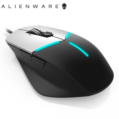 

Alien Alienware Advanced version of the game mouse AlienFX light effect 5000DPI-3 file Feimin set 9 programmable buttons black silver