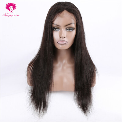 

Amazing Star Hair 7A Бразильские волосы Virgin Hair Straight Full Lace для черных женщин Парик для волос с капюшоном для женщин, собранный с детскими волосами