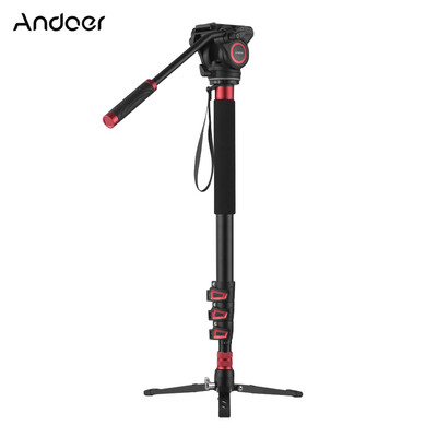 

Andoer MFA-324K Professional Aluminum Alloy Flip Lock Monopod 4-Section Telescopic Camera Monopod with Hydraulic Head for Canon Ni