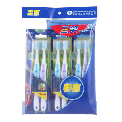 

Three laugh anti-down compact toothbrush fine hair 3 2 sticks
