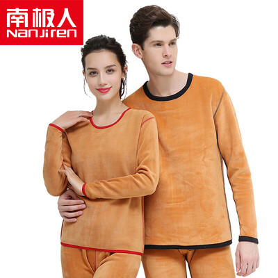 

Antarctic thermal underwear men and women cotton thickening plus cashmere thermal underwear youth middle-aged underwear suit N624D10021 / 10022 female black L