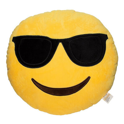 

Emoji Smiley Emoticon Yellow Round Cushion Stuffed Plush Soft Pillow