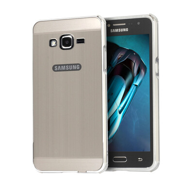 

Luxury Case for Samsung Galaxy J2 Prime Aluminum Bumper+Acrylic Panel Back Glossy Business Cover for Samsung J2 Prime