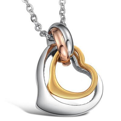 

Love New Fashion Jewelry Титан Нержавеющие овальные кольца Серьги Подвеска Ожерелье с цепочкой Личность Пары Любители Ключ с подар