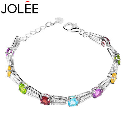 

Feather JOLEE bracelet S925 silver color gem crystal jewelry fashion simple temperament models to send his girlfriend wife holiday gift color