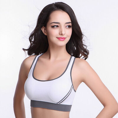 

Women Yoga Fitness Stretch Workout Tank Top Seamless Racerback Padded Sports Bra