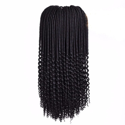 

20 inch Faux Locs Curly Crochet Hair 24 Roots Crochet Braids Synthetic Braiding Hair 3 Colors