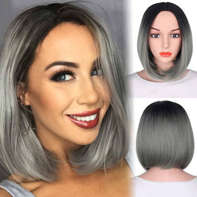 

AISI HAIR Синтетические парики для боба Короткие прямые частичный парик для волос с парой для парик для женщин