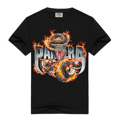 

Men's Black 3D Graphics Printed Rock Skull Pattern Short Sleeve T-Shirt Top Tee Shirt M-XXXL（Fire Snake）