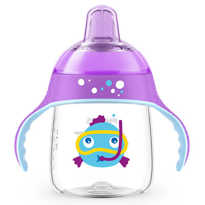 

Philips AVENT 260ml Cartoon Penguin Cup Duckbill Cup Childrens CupBaby Drinking Cup Purple Flexible Soft Mouth SCF75335